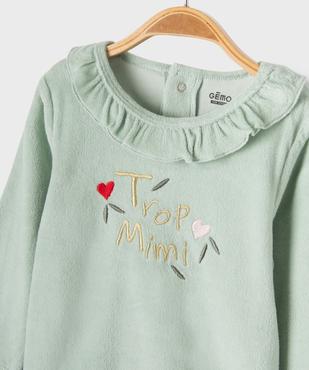 Pyjama en velours 2 pièces imprimé cœurs bébé fille vue8 - GEMO 4G BEBE - GEMO