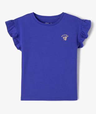 Tee-shirt à manches courtes avec volants fille vue1 - GEMO (ENFANT) - GEMO