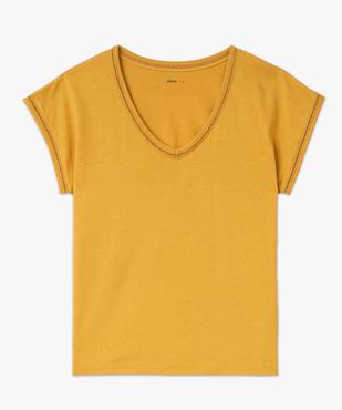 Tee-shirt à manches courtes avec finitions scintillantes femme vue4 - GEMO 4G FEMME - GEMO