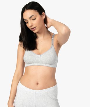 Soutien-gorge d'allaitement en coton biologique vue1 - GEMO 4G MATERN - GEMO