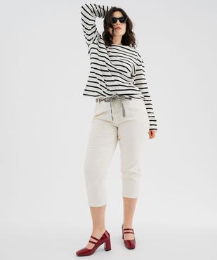 Tee-shirt manches longues à rayures femme grande taille vue4 - GEMO 4G GT - GEMO