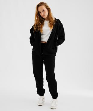 Pantalon de jogging en molleton uni à taille élastiquée femme vue5 - GEMO 4G FEMME - GEMO