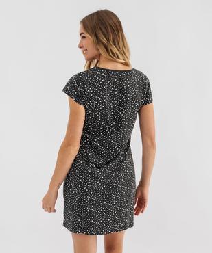 Chemise de nuit à manches courtes imprimée femme vue3 - GEMO 4G FEMME - GEMO