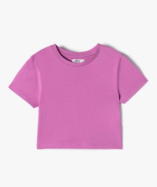 Tee-shirt fille coupe courte avec inscription vue1 - GEMO (JUNIOR) - GEMO