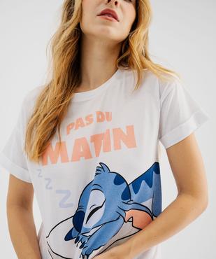 Pyjashort en jersey de coton imprimé femme - Stitch vue4 - LILO & STITCH - GEMO