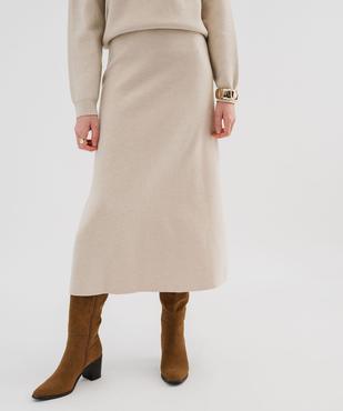 Jupe longue en maille tricotée femme vue2 - GEMO 4G FEMME - GEMO