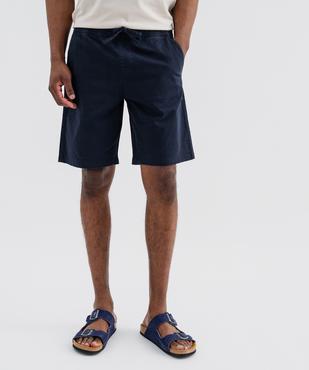 Bermuda regular en coton stretch à taille élastiqué homme vue2 - GEMO 4G HOMME - GEMO
