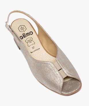 Sandales confort femme à talon dessus toile brillante vue5 - GEMO (CONFORT) - GEMO