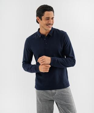 Polo à manches longues en maille fantaisie homme vue1 - GEMO 4G HOMME - GEMO