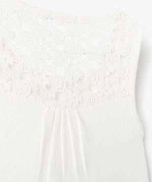 Débardeur fille côtelé avec dos brodé en dentelle vue2 - GEMO (ENFANT) - GEMO