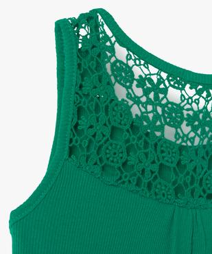 Débardeur fille côtelé avec dos brodé en dentelle vue2 - GEMO (ENFANT) - GEMO