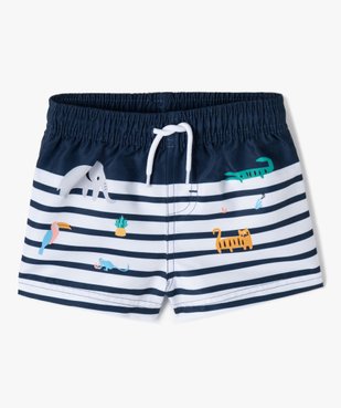 Short de bain garçon à rayures et motif animaux vue1 - GEMO(BEBE DEBT) - GEMO