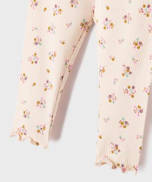 Legging en maille côtelée et finitions froncées bébé fille vue2 - GEMO 4G BEBE - GEMO