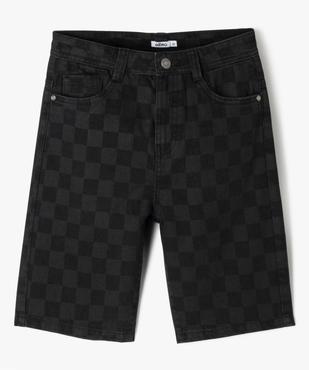 Bermuda en toile denim à motif damier garçon vue2 - GEMO 4G GARCON - GEMO