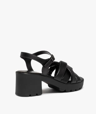 Sandales femme à talon unies à brides matelassées vue4 - GEMO(URBAIN) - GEMO