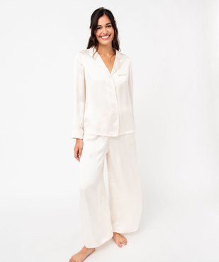 Pyjama en satin femme : chemise et pantalon vue2 - GEMO(HOMWR FEM) - GEMO