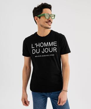 Tee-shirt homme à manches courtes avec message humoristique vue1 - GEMO 4G HOMME - GEMO