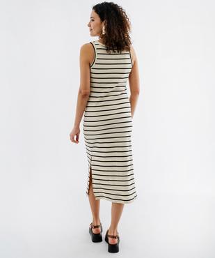 Robe débardeur à brassière intégrée à rayures femme vue3 - GEMO 4G FEMME - GEMO