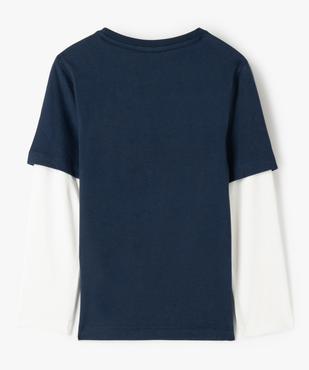 Tee-shirt manches longues effet 2 en 1 garçon vue3 - GEMO (ENFANT) - GEMO