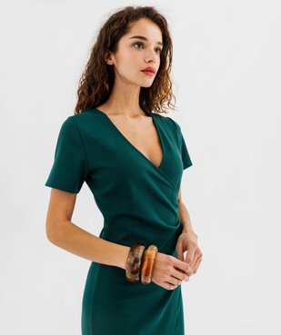 Robe à manches courtes effet drapé femme vue2 - PREMIER PRIX BY GEMO - GEMO