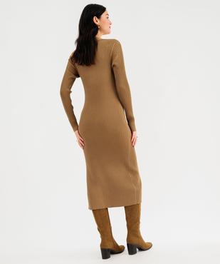 Robe pull longue coupe ajustée femme vue3 - GEMO 4G FEMME - GEMO