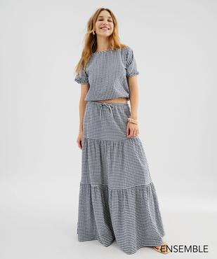 Ensemble blouse et jupe vichy pour femme - GEMO