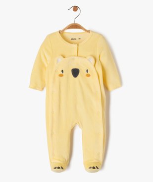 Pyjama en velours avec motif ourson bébé vue2 - GEMO(BB COUCHE) - GEMO
