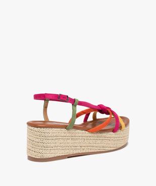 Sandales femme compensées à fines brides multicolores vue5 - GEMO(URBAIN) - GEMO