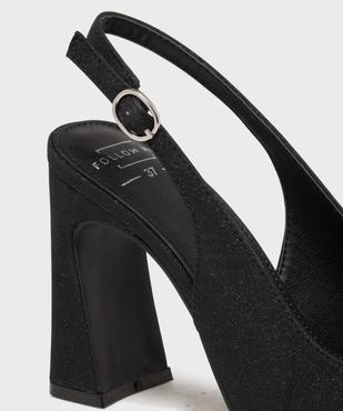 Escarpins slingback à talon haut en matière pailletée femme - Follow Me vue6 - FOLLOW ME - GEMO