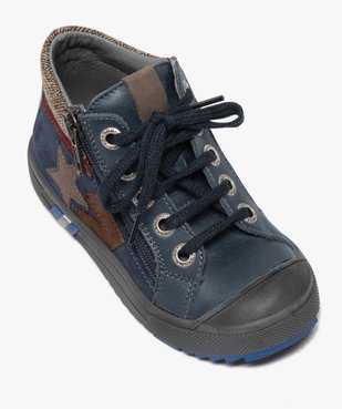Boots garçon en cuir fermeture lacets et zip - Bopy vue5 - BOPY - GEMO