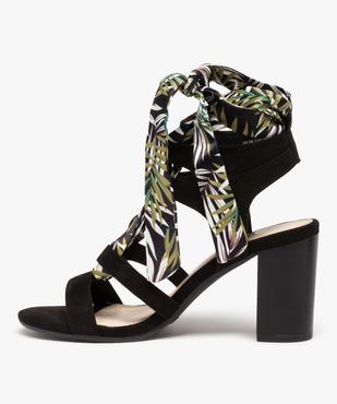 Sandales femme à talon carré et laçage foulard vue3 - GEMO(URBAIN) - GEMO