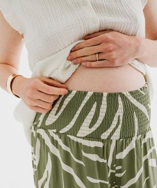 Pantalon de grossesse large et fluide avec taille smockée vue5 - GEMO 4G MATERN - GEMO
