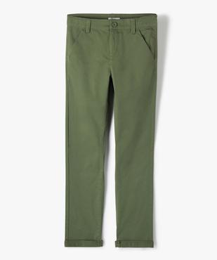 Pantalon garçon chino uni à revers vue1 - GEMO 4G GARCON - GEMO