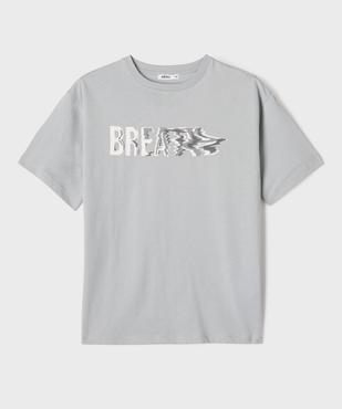 Tee-shirt manches courtes avec inscription poitrine garçon vue1 - GEMO (JUNIOR) - GEMO
