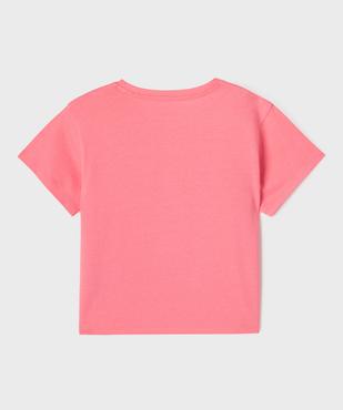 Tee-shirt manches courtes coupe oversize avec motif pailleté fille vue4 - GEMO (ENFANT) - GEMO