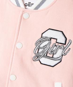 Blouson en molleton et fermeture pressionnée fille vue2 - GEMO (ENFANT) - GEMO