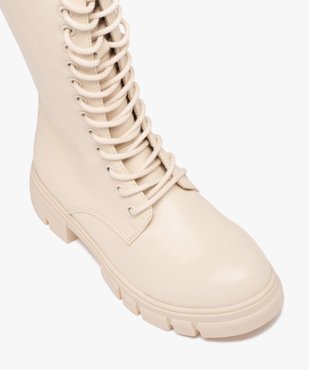 Bottes fille unies à semelle crantée fermeture lacets et zip vue5 - GEMO (ENFANT) - GEMO