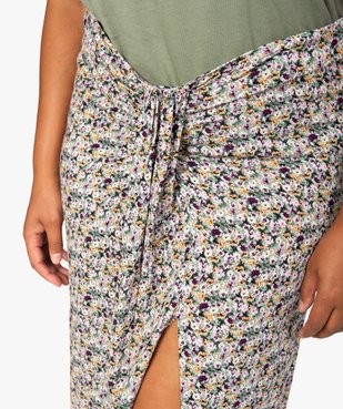Jupe femme grande taille à motifs fleuris fendue sur l’avant vue2 - GEMO (G TAILLE) - GEMO