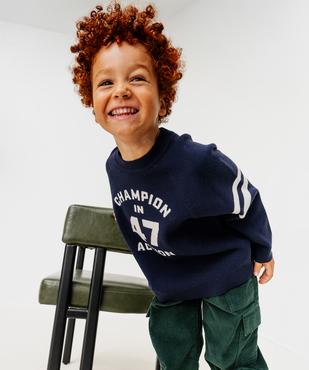 Pull look sport en viscose à motif et emmanchures raglan garçon vue1 - GEMO (ENFANT) - GEMO