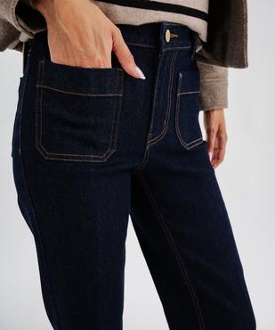 Jean flare en matière extensible femme vue2 - GEMO 4G FEMME - GEMO