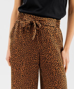 Pantalon fluide coupe large à motif léopard femme vue6 - GEMO(FEMME PAP) - GEMO