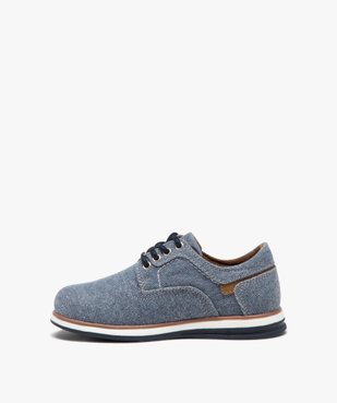 Derbies garçon unis en toile avec semelle bicolore vue4 - BUGGY - GEMO