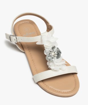 Sandales filles à talon plat et fleurs en tulle vue6 - GEMO (ENFANT) - GEMO