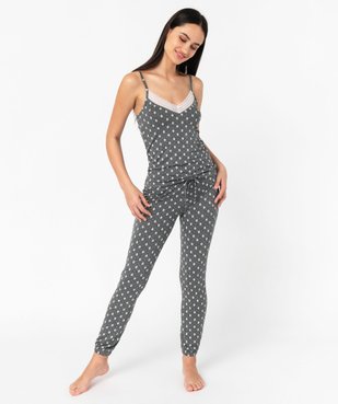 Pantalon de pyjama femme en maille fine avec bas resserré vue5 - GEMO(HOMWR FEM) - GEMO