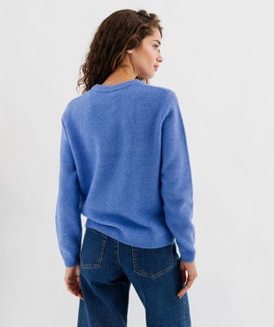 Gilet à col rond en maille fine femme vue3 - GEMO(FEMME PAP) - GEMO