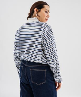 Polo manches longues avec col froncé femme grande taille vue4 - GEMO (G TAILLE) - GEMO