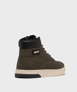 Boots homme à lacets ronds, zip et semelle sportswear - Schott vue5 - SCHOTT - GEMO
