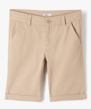 Bermuda coupe chino regular en toile de coton garçon vue1 - GEMO 4G GARCON - GEMO