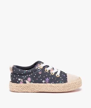Baskets fille en toile à lacets élastiques et semelle cordelette vue1 - GEMO 4G FILLE - GEMO