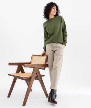 Sweat molletonné avec inscription brodée - LuluCastagnette vue5 - LULUCASTAGNETTE - GEMO